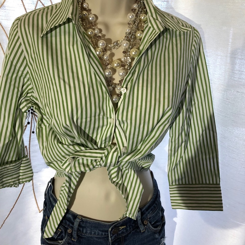 LOFT Cropped button up